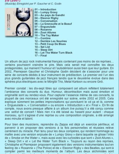 revue du CD 2G (2007)